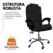 Cadeira De Escritório Presidente Reclinável Ergonômica Preto