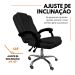Cadeira De Escritório Presidente Reclinável Ergonômica Preto