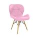 Cadeira Estofada Eiffel Slim Wood Pés de Madeira Rosa