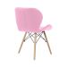 Cadeira Estofada Eiffel Slim Wood Pés de Madeira Rosa