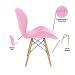 Cadeira Estofada Eiffel Slim Wood Pés de Madeira Rosa