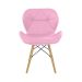 Cadeira Estofada Eiffel Slim Wood Pés de Madeira Rosa