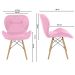 Cadeira Estofada Eiffel Slim Wood Pés de Madeira Rosa