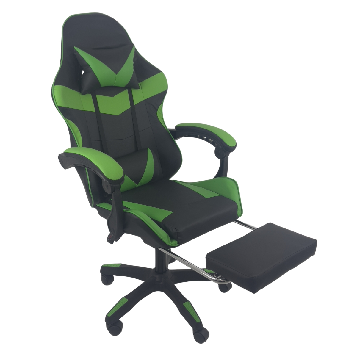 Cadeira Gamer Stillus Ergonômica Com Apoio Para Os Pés Preto Verde