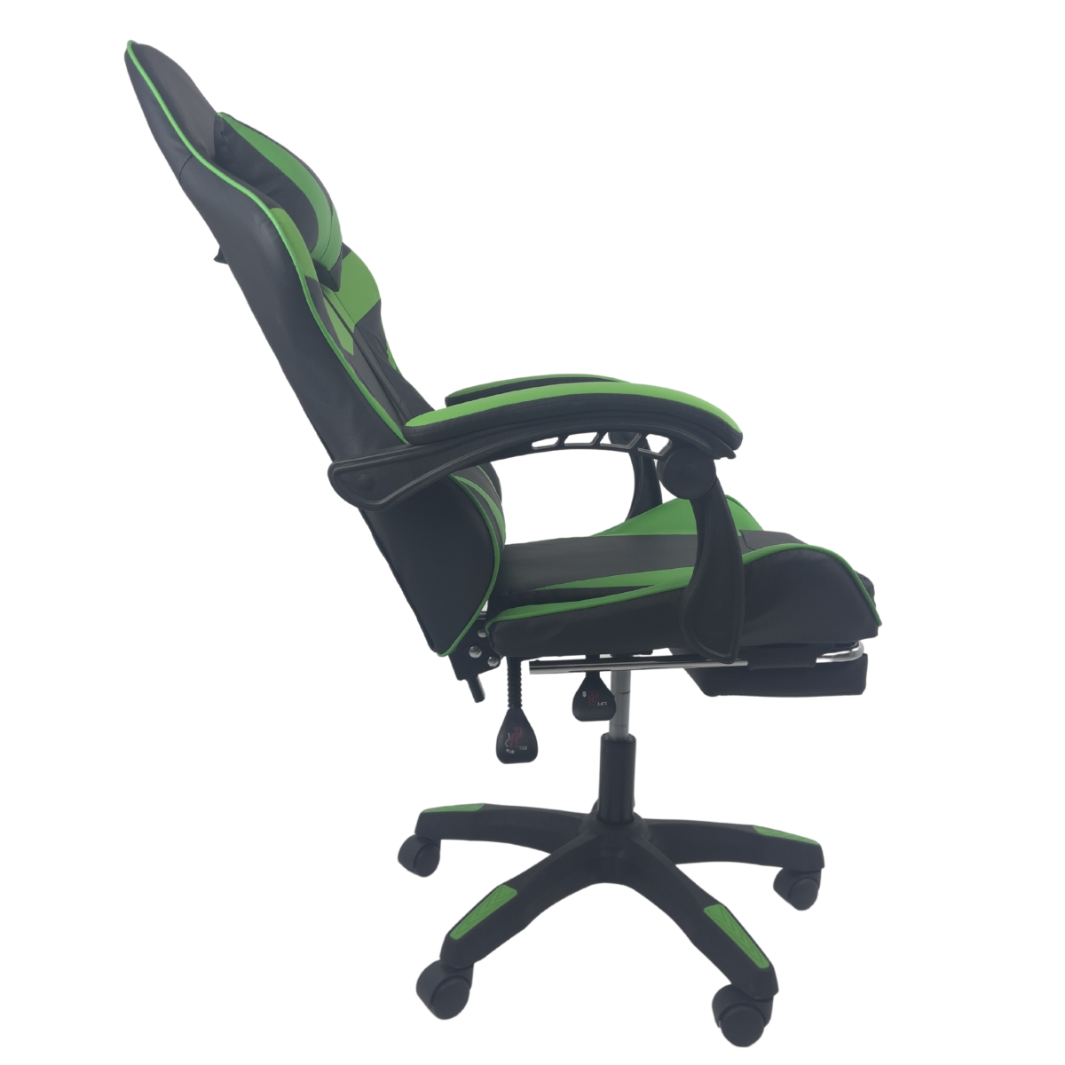 Cadeira Gamer Stillus Ergonômica Com Apoio Para Os Pés Preto Verde
