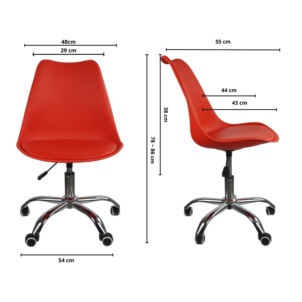 Cadeira Office Com Rodizio Giratória Saarinen Vermelho
