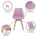 Cadeira Saarinen Wood Com Estofamento Várias Cores - Rosa