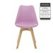 Cadeira Saarinen Wood Com Estofamento Várias Cores - Rosa