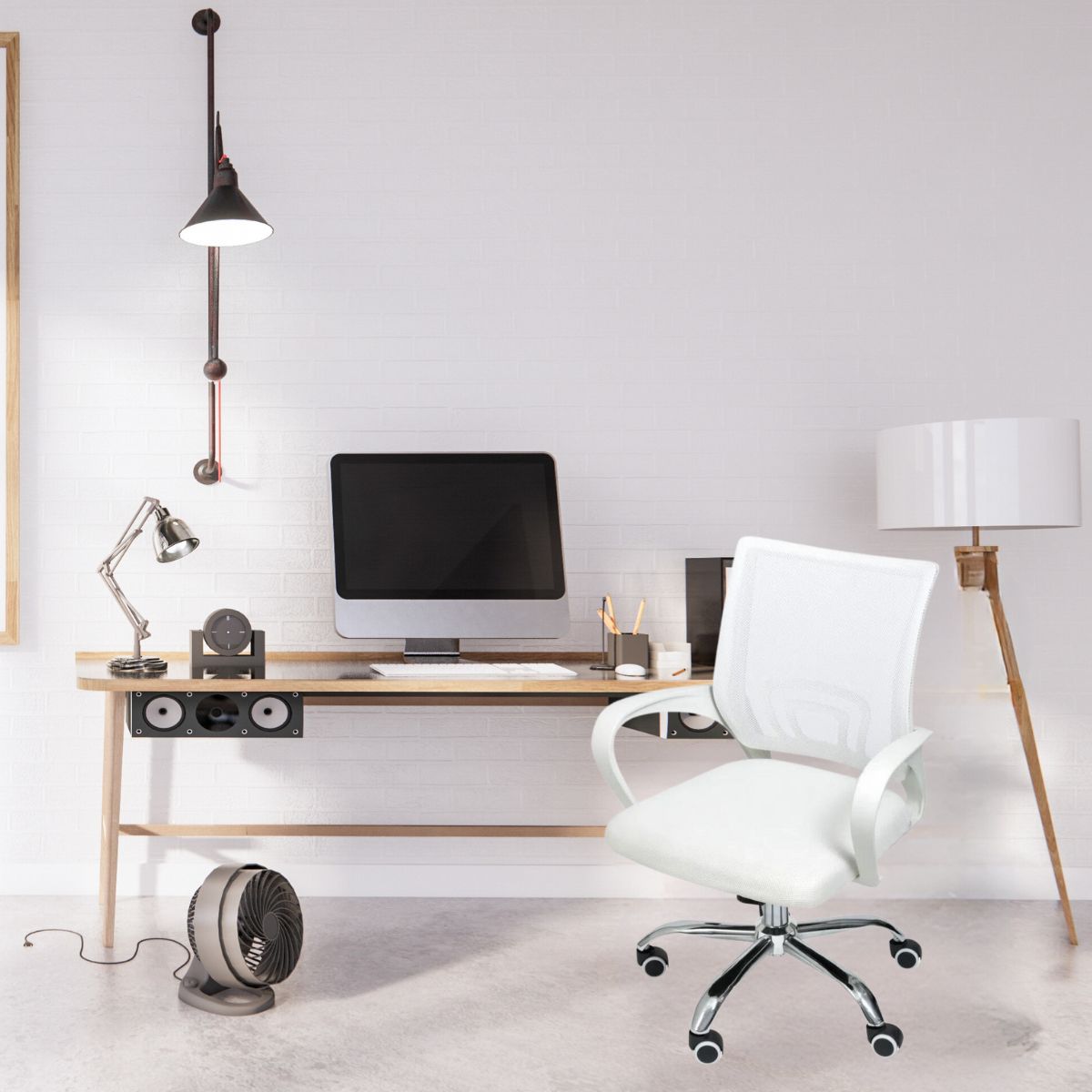 Cadeira de Escritório Begonia Tela Mesh Ergonômica Branco
