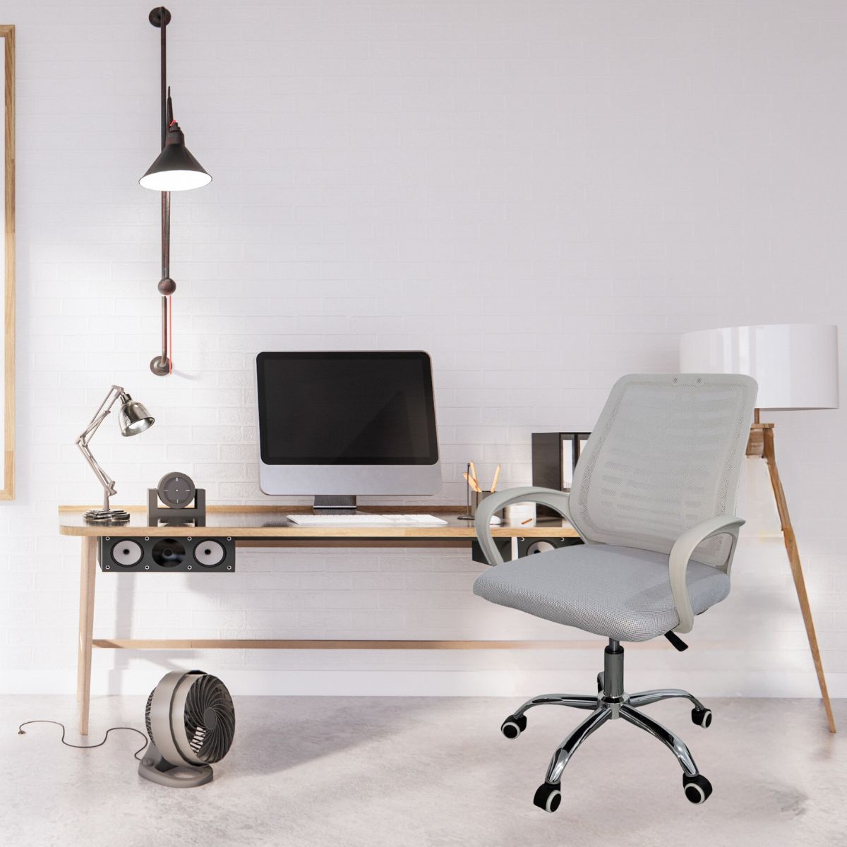 Cadeira de Escritório Esteirinha Tela Mesh Ergonômico Branco