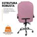 Cadeira de Escritório Presidente Soft Ergonômica Apoio Para Pés Rosa