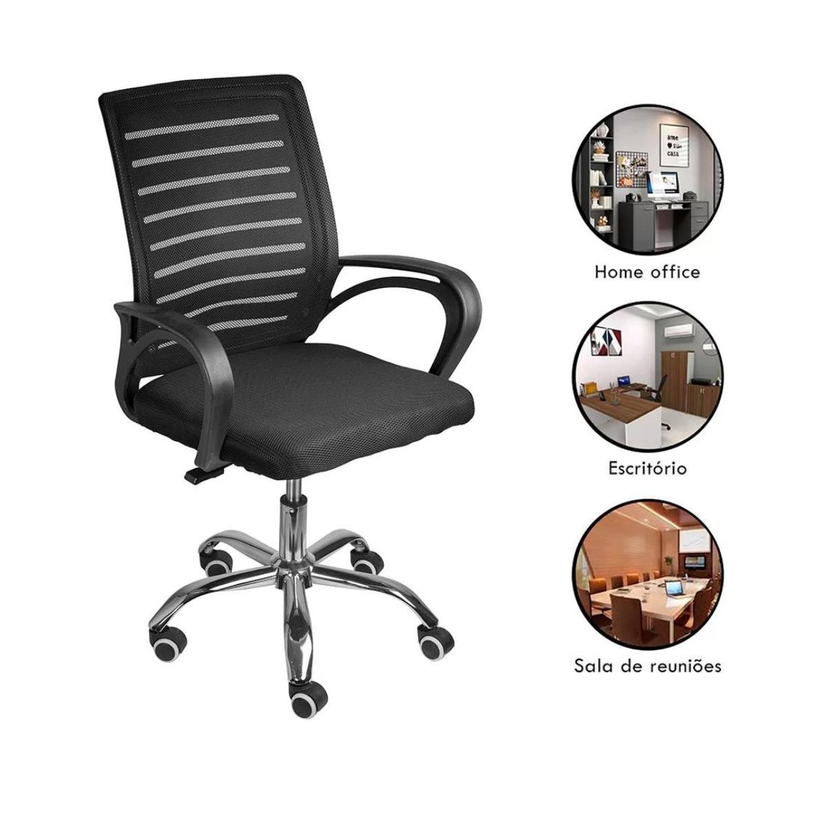 Cadeira de Escritório Secretaria Diretor Roma Ergonômica