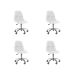 Kit 04 Cadeiras Office Eiffel Botonê Ajustável Base Giratória Branco