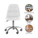 Kit 04 Cadeiras Office Eiffel Botonê Ajustável Base Giratória Branco
