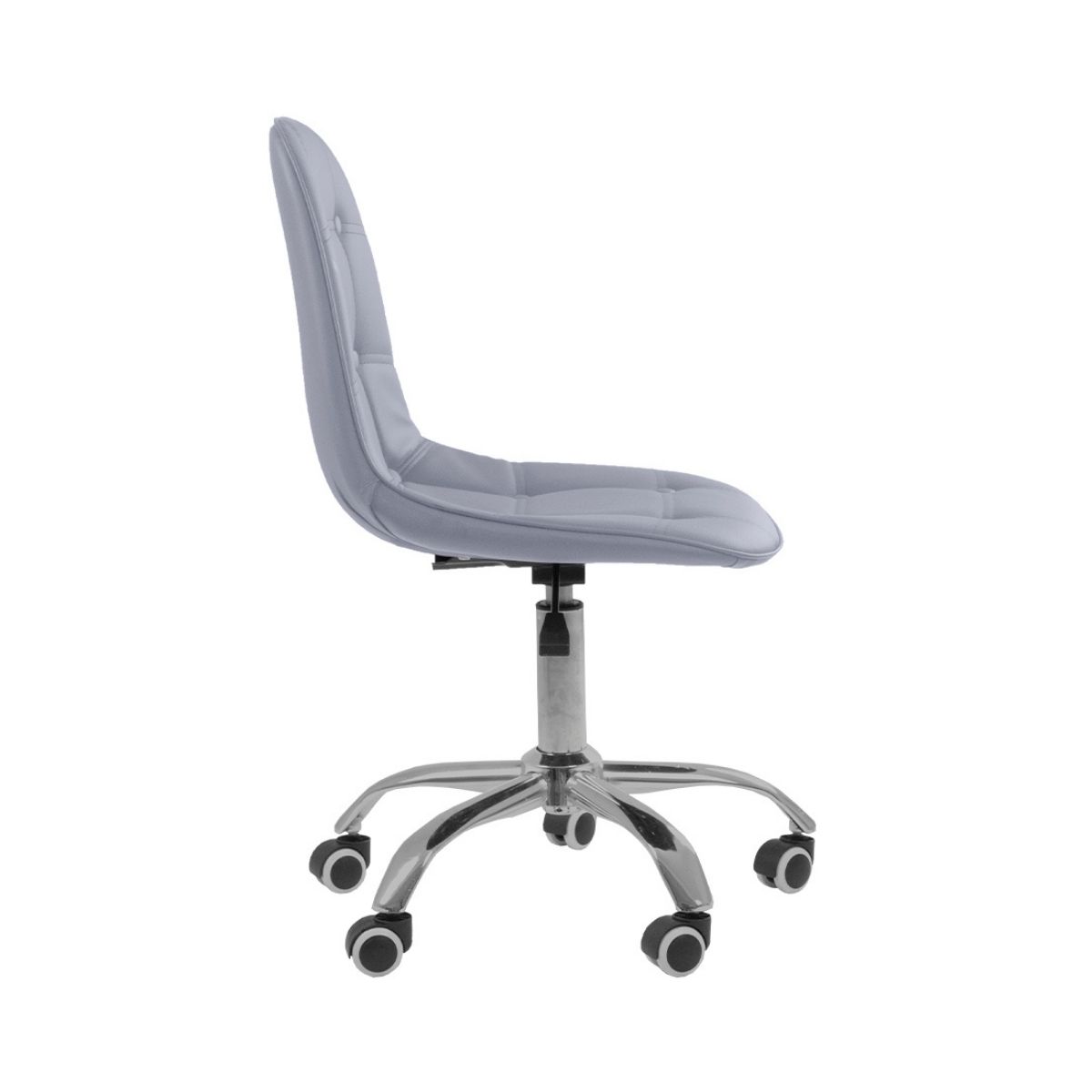 Kit 04 Cadeiras Office Eiffel Botonê Ajustável Base Giratória Cinza