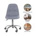 Kit 04 Cadeiras Office Eiffel Botonê Ajustável Base Giratória Cinza