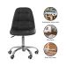 Kit 04 Cadeiras Office Eiffel Botonê Ajustável Base Giratória Preto