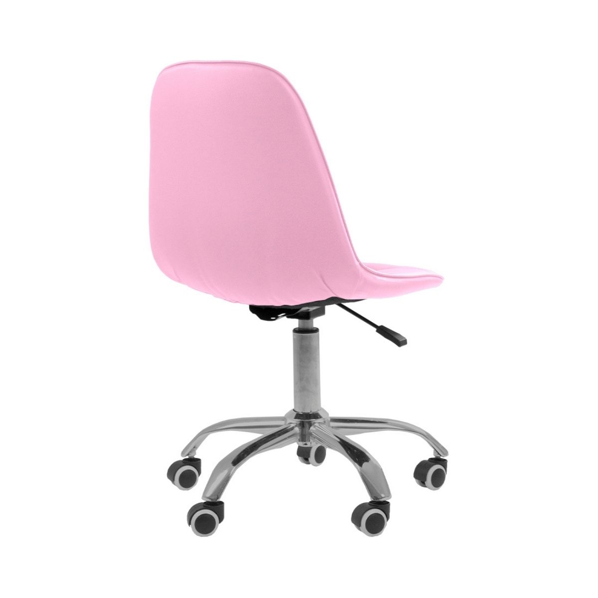 Kit 04 Cadeiras Office Eiffel Botonê Ajustável Base Giratória Rosa