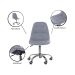 Kit 06 Cadeiras Office Eiffel Botonê Ajustável Base Giratória Cinza