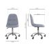 Kit 06 Cadeiras Office Eiffel Botonê Ajustável Base Giratória Cinza