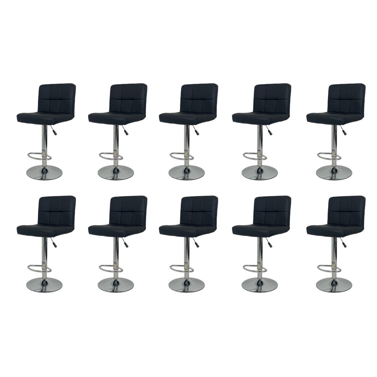 Kit 10 Banquetas Gomos Comfort Estofada Giratória Altura Regulável