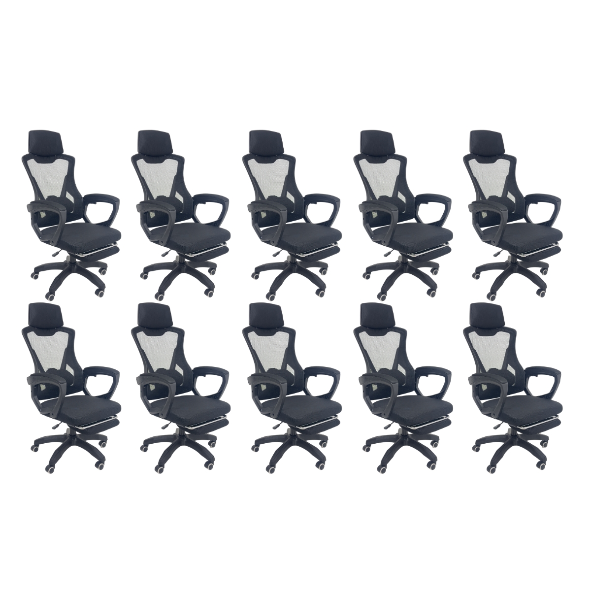 Kit 10 Cadeiras de Escritório Presidente Executiva Oficial Supreme Preto