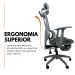 Kit 10 Cadeiras de Escritório Presidente Executiva Oficial Titan Cinza