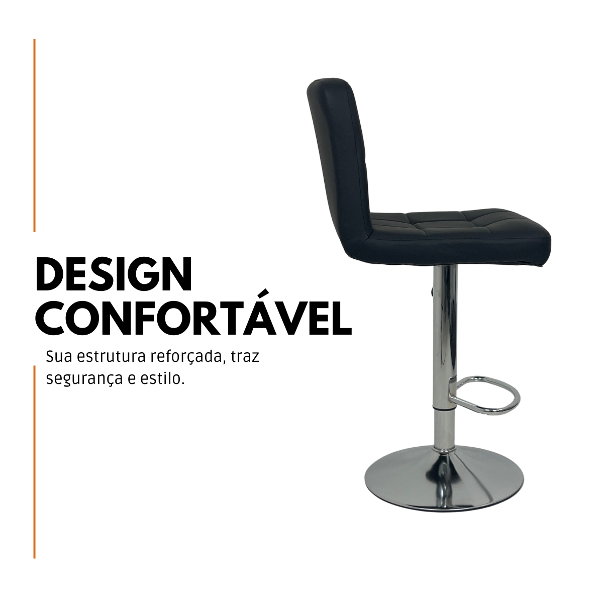 Kit 15 Banquetas Gomos Comfort Estofada Giratória Altura Regulável