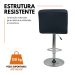 Kit 15 Banquetas Gomos Comfort Estofada Giratória Altura Regulável