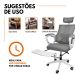 Kit 15 Cadeiras de Escritório Presidente Executiva Oficial Paris Cinza