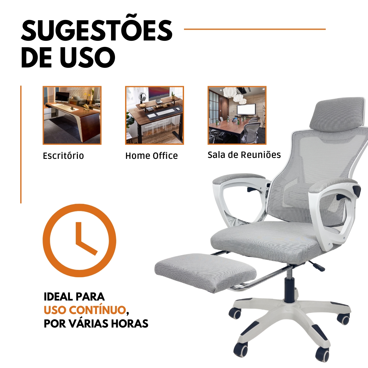 Kit 15 Cadeiras de Escritório Presidente Executiva Oficial Supreme Cinza