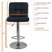 Kit 2 Banquetas Gomos Comfort Estofada Giratória Altura Regulável