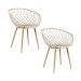 Kit 2 Cadeiras Clarice Nest Wood Com Apoio de Braço Bege