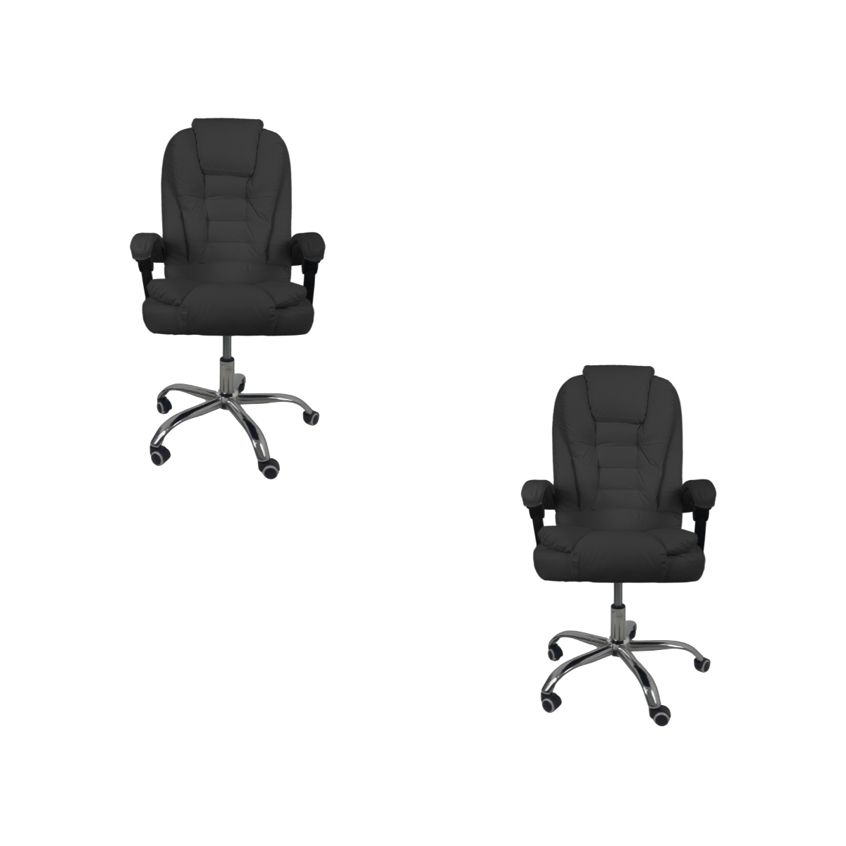 Kit 2 Cadeiras De Escritório Presidente Reclinável Preto