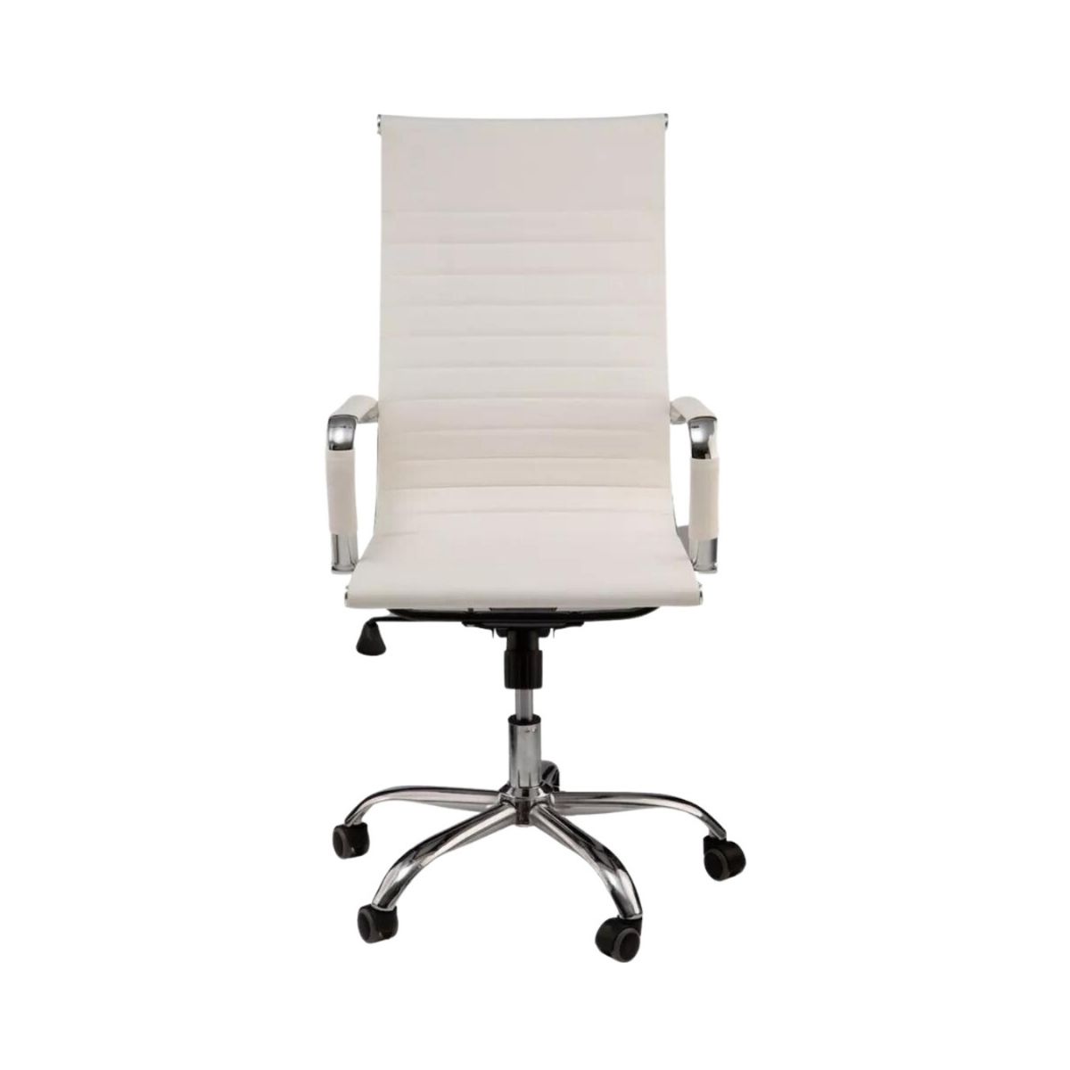 Kit 2 Cadeiras Escritório Giratória Esteirinha Alta Branco