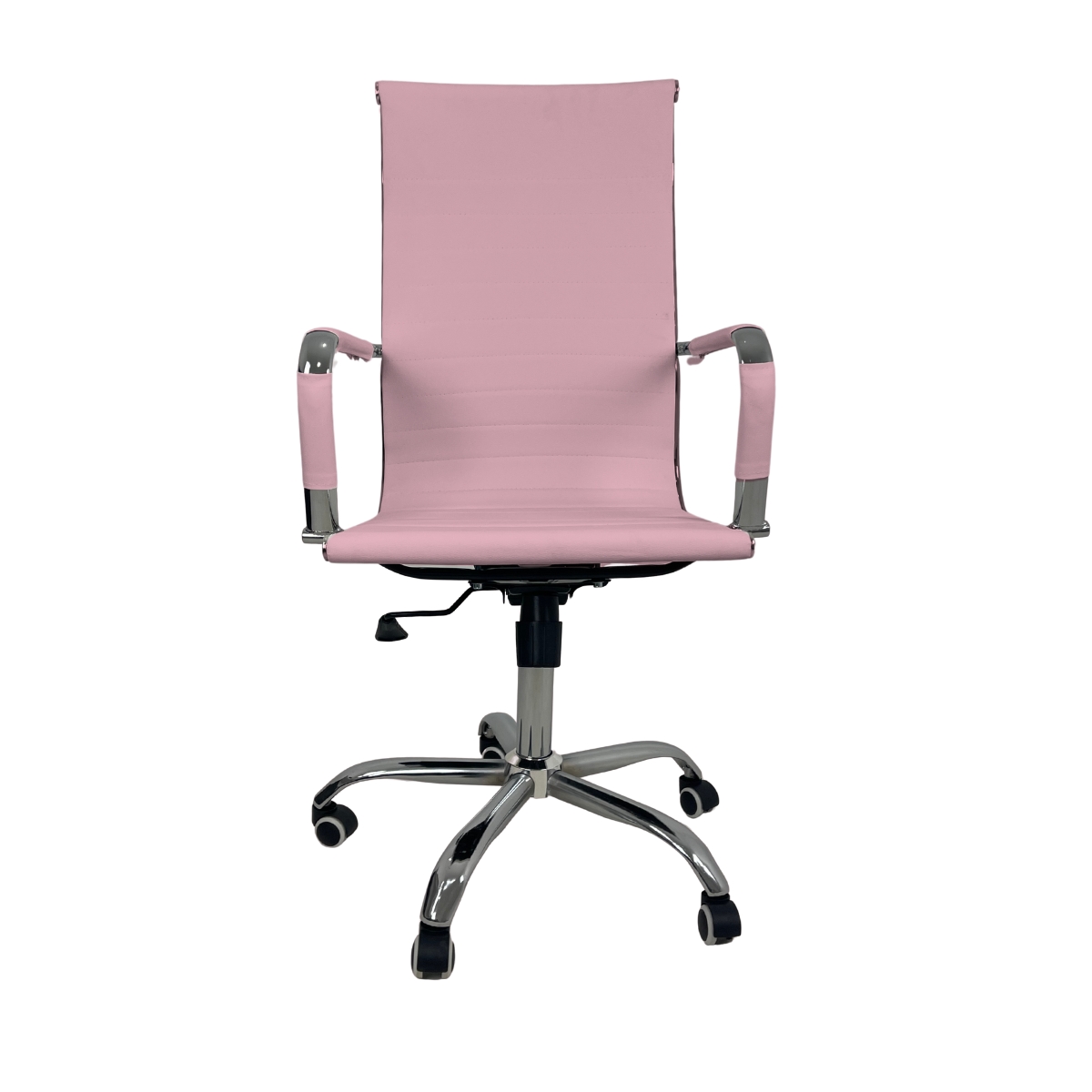 Kit 2 Cadeiras Escritório Giratória Esteirinha Alta Rosa
