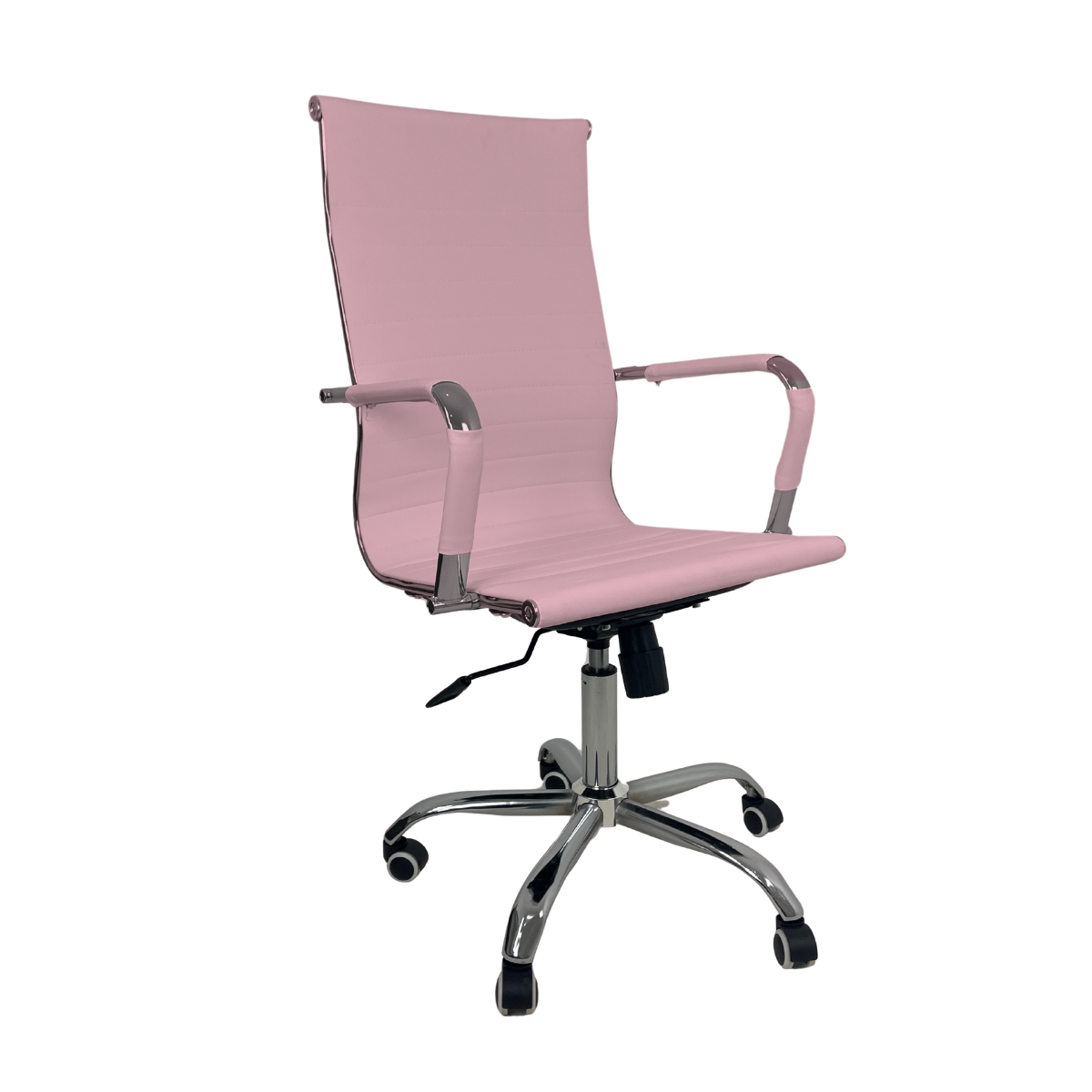 Kit 2 Cadeiras Escritório Giratória Esteirinha Alta Rosa
