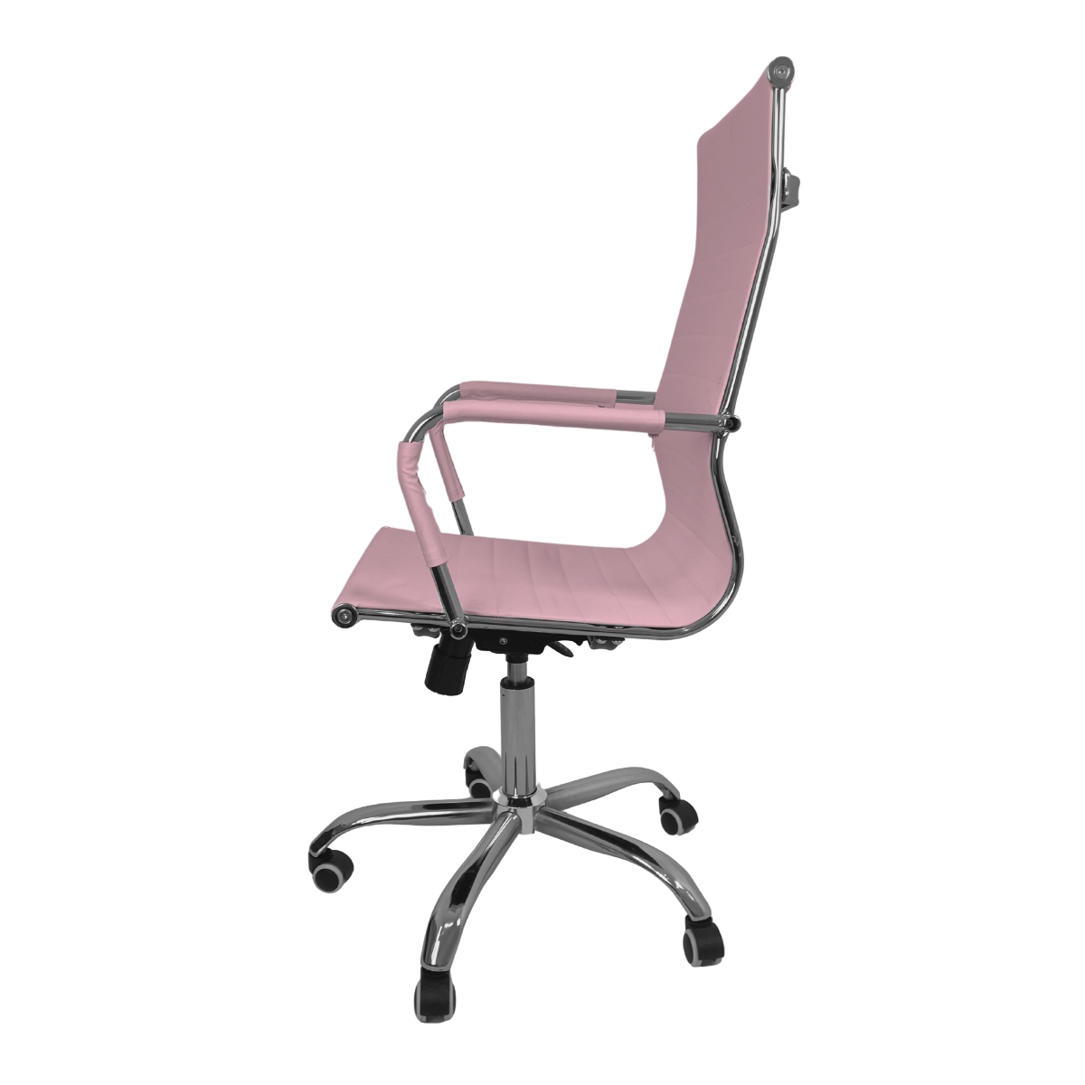 Kit 2 Cadeiras Escritório Giratória Esteirinha Alta Rosa