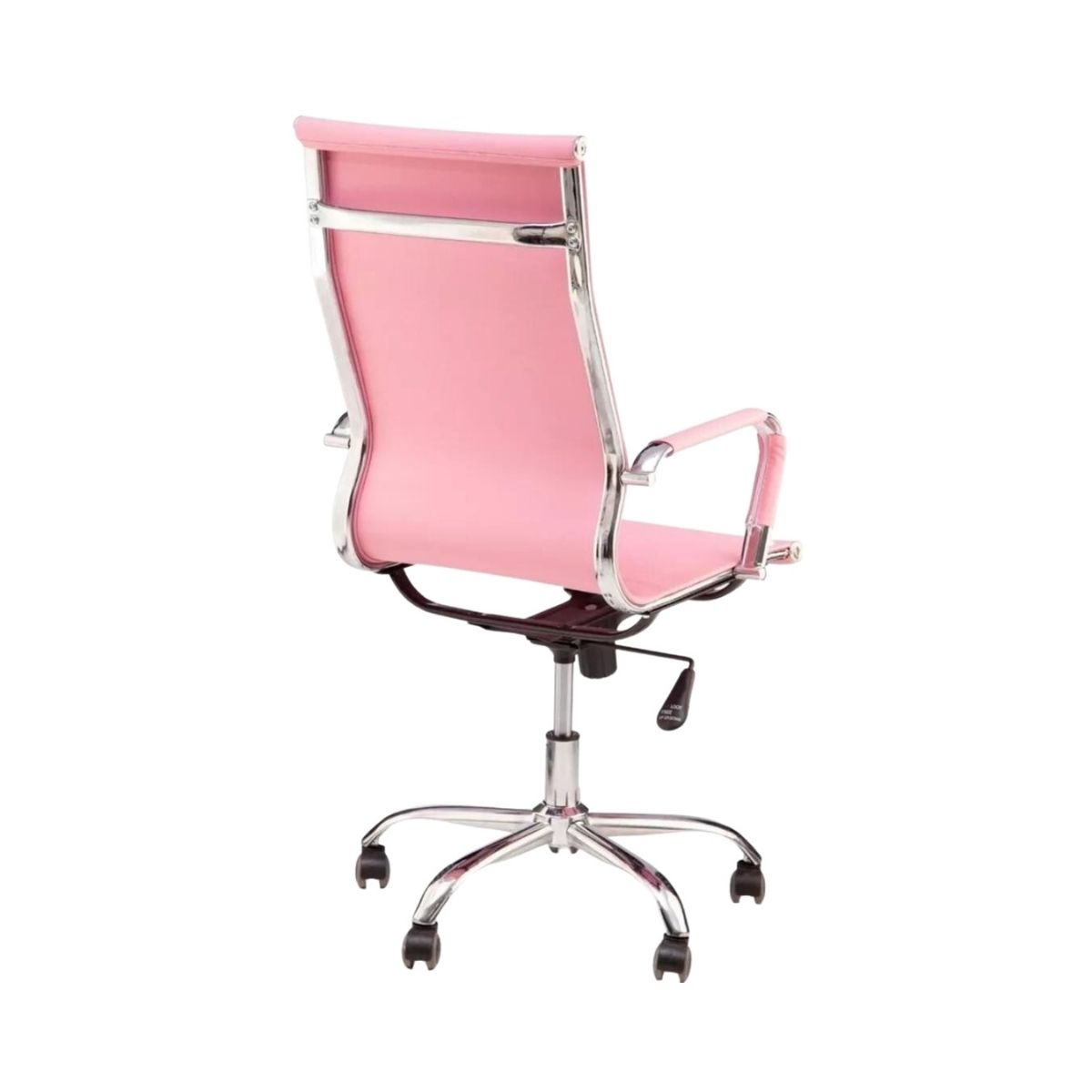 Kit 2 Cadeiras Escritório Giratória Esteirinha Alta Rosa