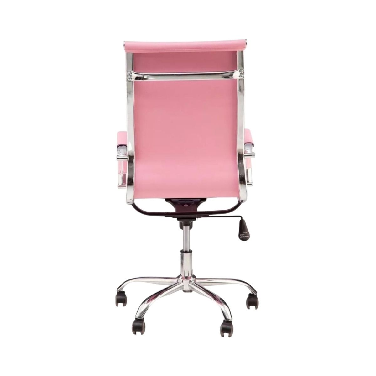 Kit 2 Cadeiras Escritório Giratória Esteirinha Alta Rosa