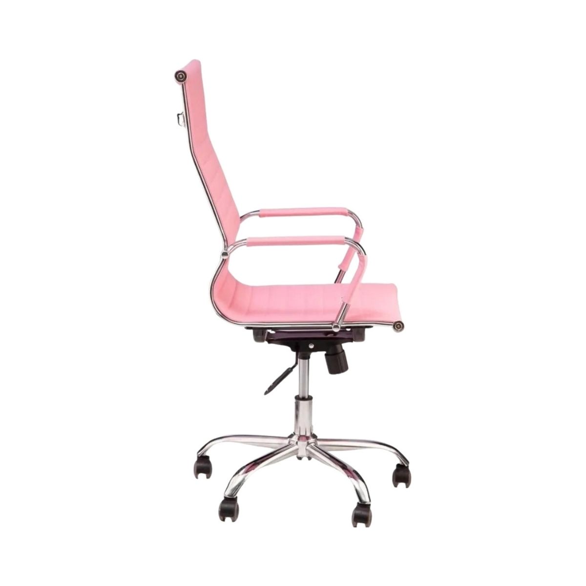 Kit 2 Cadeiras Escritório Giratória Esteirinha Alta Rosa