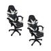 Kit 2 Cadeiras Gamer Stillus Ergonômica com Apoio Para os Pés - Preta / Branca