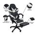 Kit 2 Cadeiras Gamer Stillus Ergonômica com Apoio Para os Pés - Preta / Branca