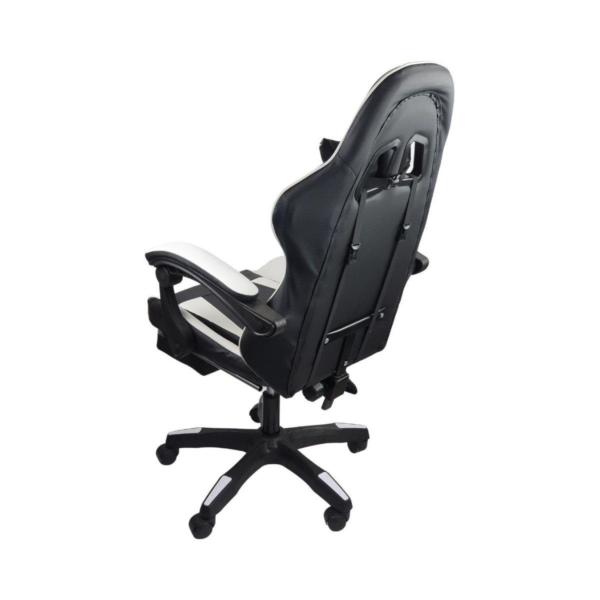 Kit 2 Cadeiras Gamer Stillus Ergonômica com Apoio Para os Pés - Preta / Branca