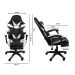 Kit 2 Cadeiras Gamer Stillus Ergonômica com Apoio Para os Pés - Preta / Branca