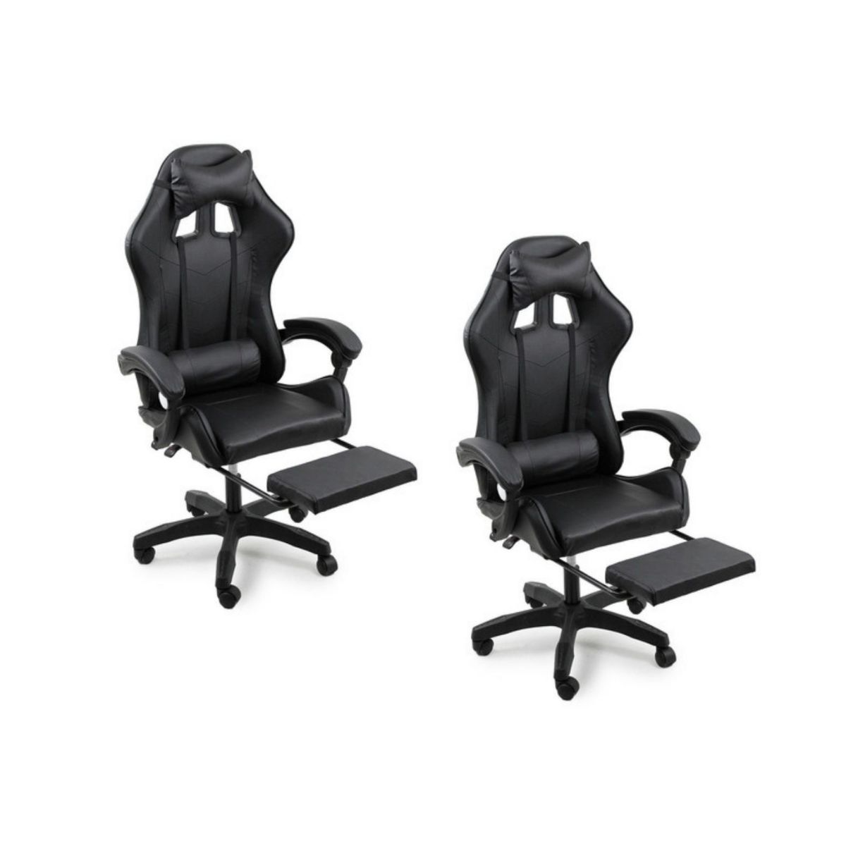 Kit 2 Cadeiras Gamer Stillus Ergonômica com Apoio Para os Pés - Preto