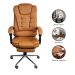 Kit 2 Cadeiras Presidente Ergonômica Apoio Para Pés - Marrom