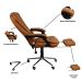 Kit 2 Cadeiras Presidente Ergonômica Apoio Para Pés - Marrom