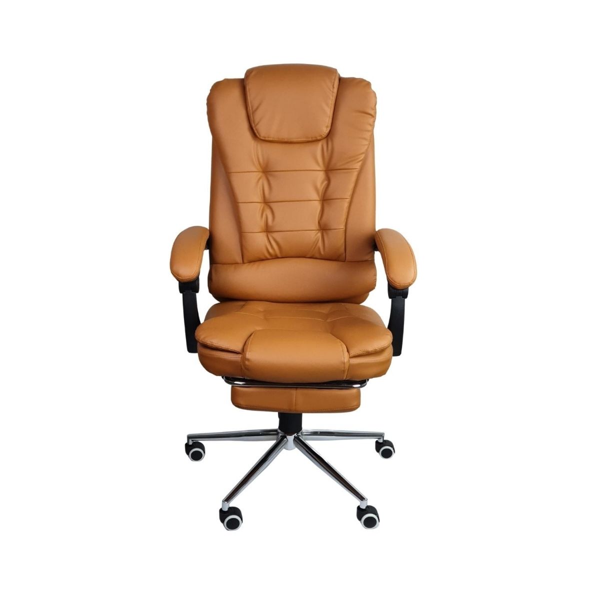 Kit 2 Cadeiras Presidente Ergonômica Apoio Para Pés - Marrom