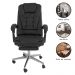 Kit 2 Cadeiras Presidente Ergonômica Apoio Para Pés - Preto